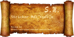 Stricker Mátyás névjegykártya